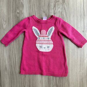 Gymboree Bunny Pom Beanie Hat Sweater Dress